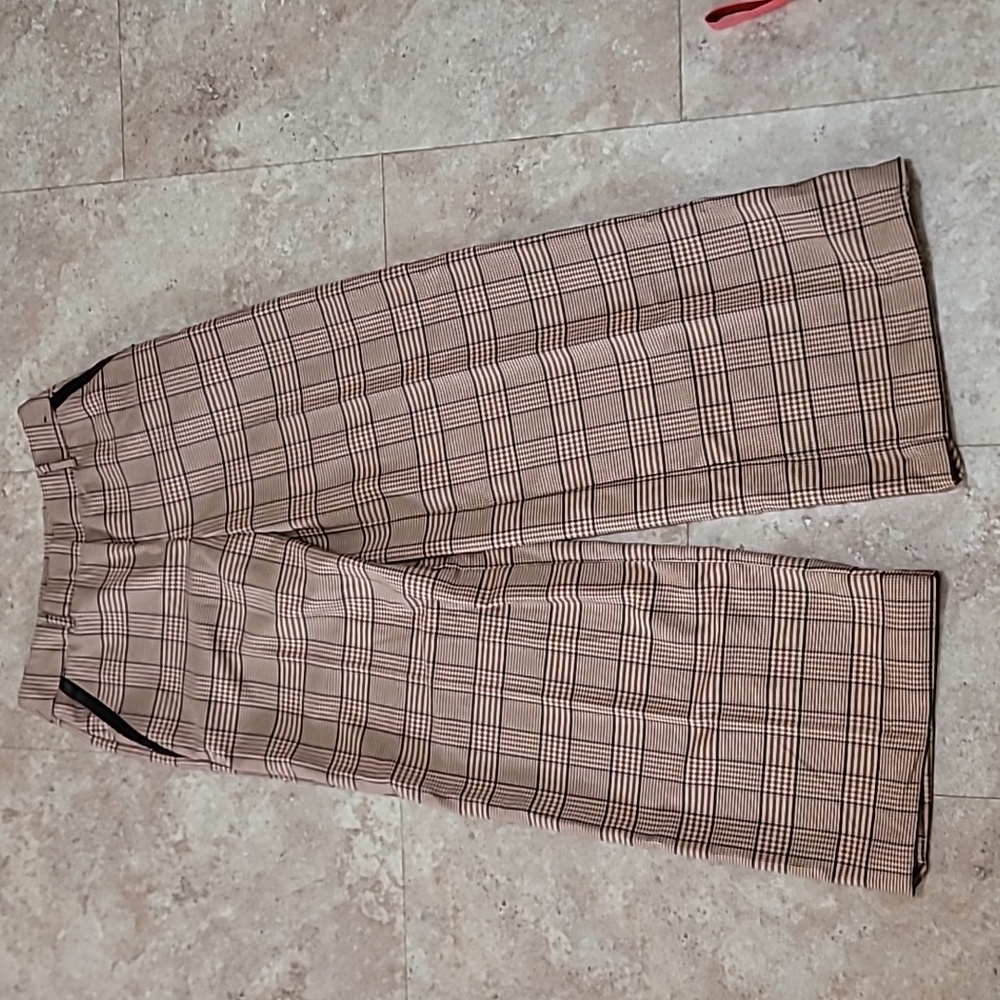 NY&C Wide Leg Plaid Pant